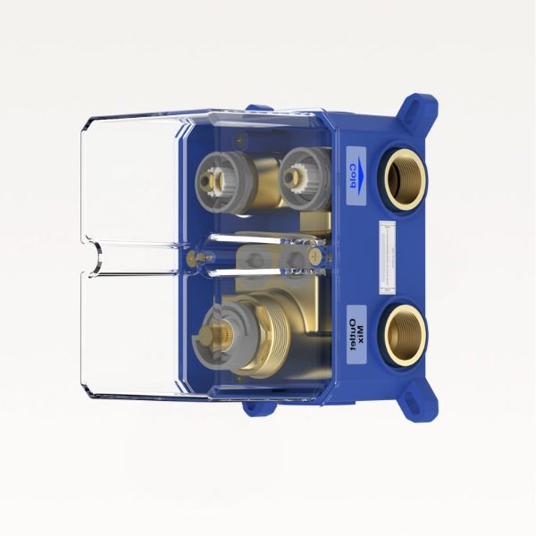 HYDREN Thermostatic 2 outlet Valve With Flow Control (Chrome)